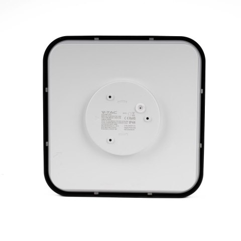 Plafon V-TAC 18W LED Kwadrat 30x30cm Natynkowy Pilot Czujnik Ruchu IP44 Czarny VT-8618S 4000K 1830lm