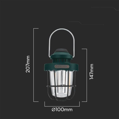 Lampa Kempingowa Przenośna V-TAC LED 3W IP44 Ładowanie USB-C Zmiana Barwy VT-9903D 2700K+6500K 230lm