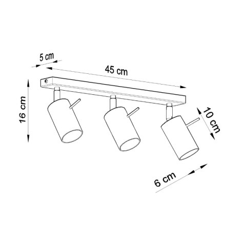 Plafon RING 3L czarny