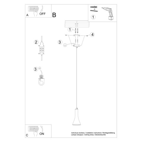 Lampa wisząca REA 1 beton