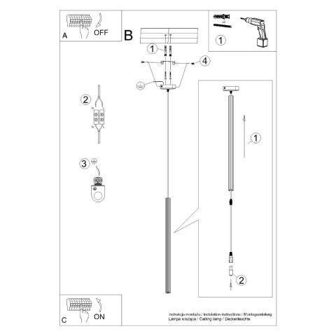 Lampa wisząca ARCHE 1 czarna