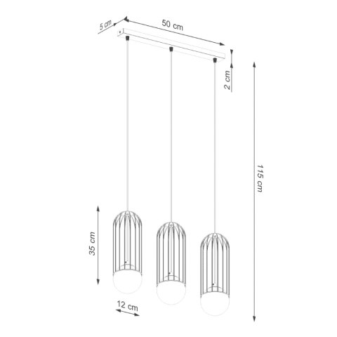 Lampa wisząca BRINA 3L biała