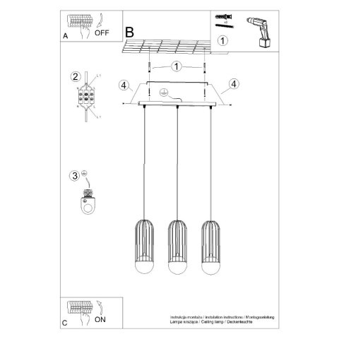 Lampa wisząca BRINA 3L biała