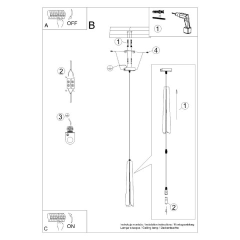 Lampa wisząca PRYSM 1 czarna