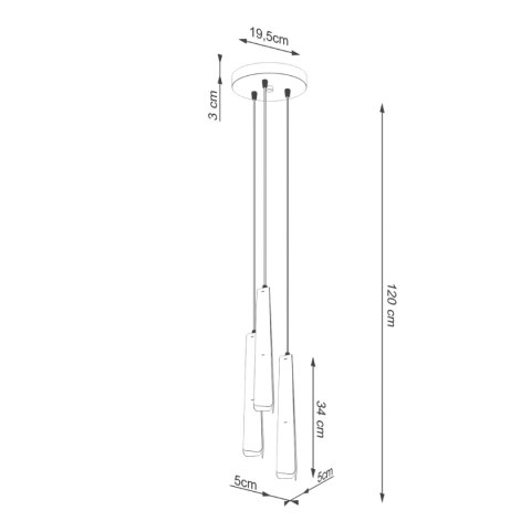 Lampa wisząca PRYSM 3P biała