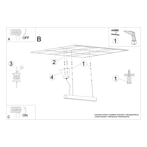 Lampa wisząca PINNE 90 szara 3000K