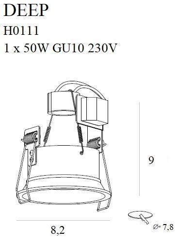 MAXLIGHT H0111 OPRAWA WPUSTOWA DEEP CZARNA GU10