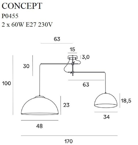 MAXLIGHT P0455 LAMPA WISZĄCA CONCEPT CZARNA MAXLIGHT P0455 LAMPA WISZĄCA CONCEPT CZARNA