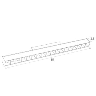 MAXLIGHT M0005N LAMPA MAGNETYCZNA LINIOWA SYSTEM ON/OFF 18W 1049LM 3000K