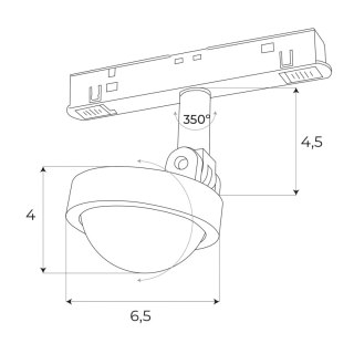 MAXLIGHT M0018D REFLEKTOR MAGNETYCZNY SYSTEM DALI 8W 766LM 3000K