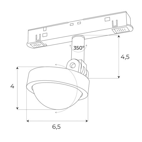 MAXLIGHT M0018N REFLEKTOR MAGNETYCZNY SYSTEM ON/OFF 8W 766LM 3000K