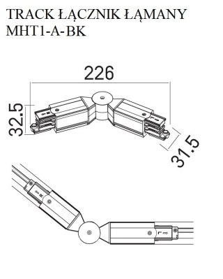 MAXLIGHT MHT1-A-BK TRACK ŁĄCZNIK ŁAMANY czarny