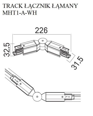 MAXLIGHT MHT1-A-WH TRACK ŁĄCZNIK ŁAMANY biały