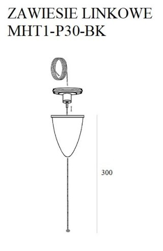 MAXLIGHT MHT1-P30-BK TRACK ZAWIESIE LINKOWE 3m czarne z regulacją bez uchwytu