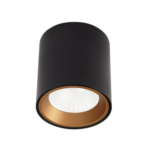 MAXLIGHT C0211 LAMPA SUFITOWA TUB OKRĄGŁY CZARNY + PIERŚCIEŃ OZDOBNY ZŁOTY RC0155/C0156 GOLD