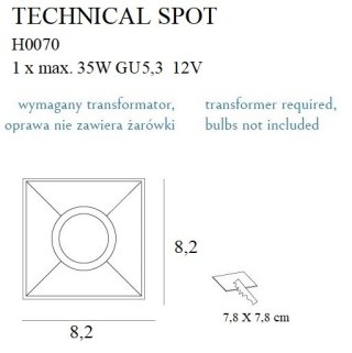 MAXLIGHT H0070 OPRAWA WPUSTOWA TECHNICAL SPOT, GU5.3