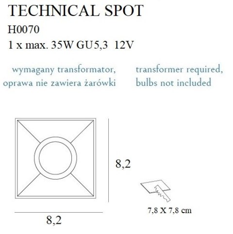 MAXLIGHT H0070 OPRAWA WPUSTOWA TECHNICAL SPOT, GU5.3