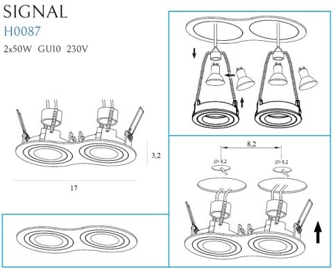 MAXLIGHT H0087 OPRAWA PODTYNKOWA SIGNAL II CZARNA