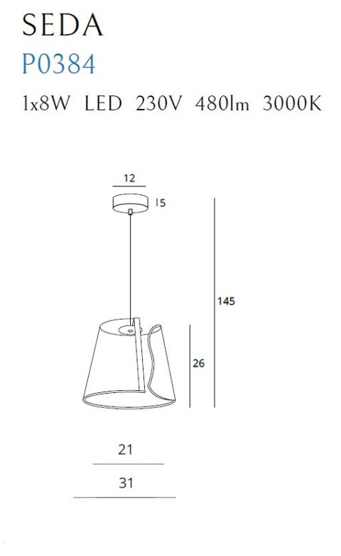 MAXLIGHT P0384 LAMPA WISZĄCA SEDA MAXLIGHT P0384 LAMPA WISZĄCA SEDA