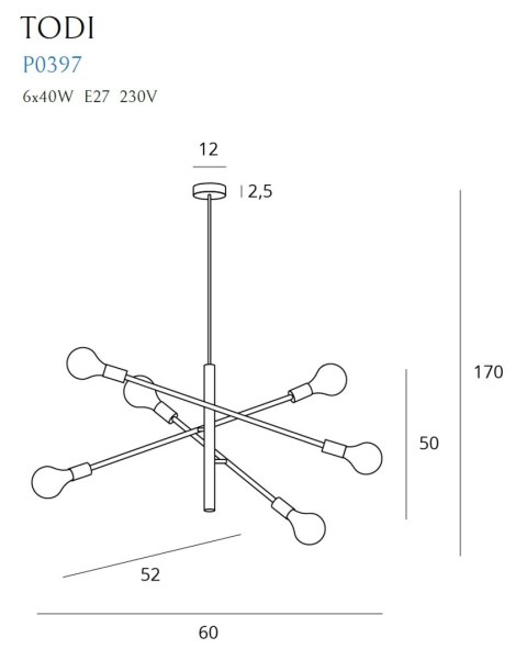 MAXLIGHT P0397 LAMPA WISZĄCA TODI VI MAXLIGHT P0397 LAMPA WISZĄCA TODI VI
