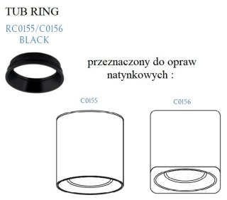 MAXLIGHT RC0155/C0156 BLACK PIERŚCIEŃ OZDOBNY CZARNY do TUB