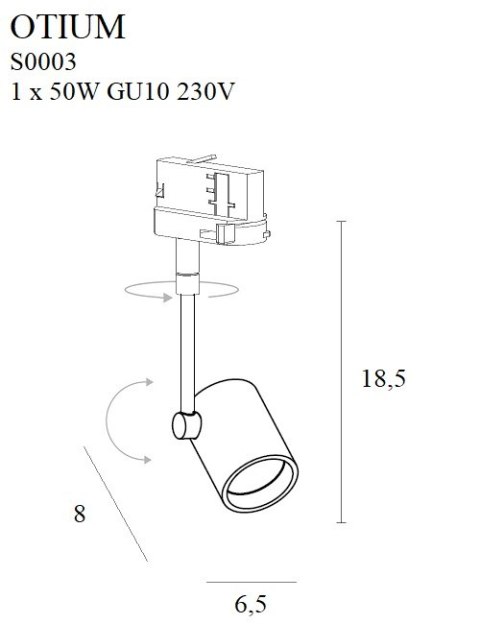 MAXLIGHT S0003 LAMPA SZYNOWA OTIUM MAX GU10 CZARNA