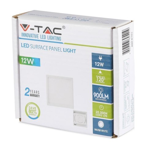 Panel LED Natynkowy V-TAC Premium 12W Kwadrat VT-1205SQ 6000K 900lm Panel LED Natynkowy V-TAC Premium 12W Kwadrat VT-1205SQ 6000K 900lm