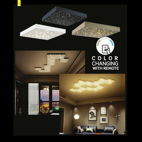 Panel V-TAC 8W LED Czarny Gwiazdy Zmiana Koloru Pilot 300x300x40mm VT-7128 2700K-6400K 900lm Panel V-TAC 8W LED Czarny Gwiazdy Zmiana Koloru Pilot 300x300x40mm VT-7128 2700K-6400K 900lm