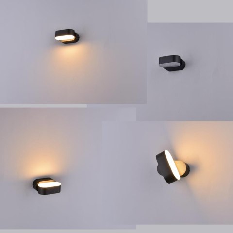 Kinkiet Ścienny V-TAC 6W LED Czarny IP65 Obrotowy 350st VT-816 4000K 660lm Kinkiet Ścienny V-TAC 6W LED Czarny IP65 Obrotowy 350st VT-816 4000K 660lm