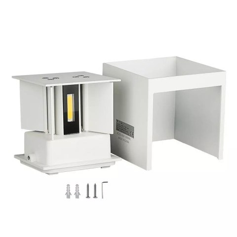 Oprawa Ścienna V-TAC 12W LED Góra Dół Regulowana Chip BRIDGELUX Biały Kwadrat IP65 VT-759-12 4000K 1100lm