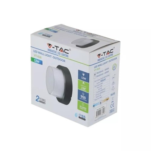 Oprawa V-TAC 12W LED IP65 Czarny Okrągły VT-828 4000K 900lm Oprawa V-TAC 12W LED IP65 Czarny Okrągły VT-828 4000K 900lm