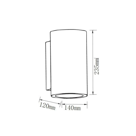 Kinkiet V-TAC BETON 2xGU10 LED Okrągły Ciemny Szary IP20 VT-894