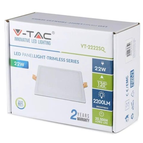 Panel LED V-TAC 22W Kwadrat VT-2222 4000K 2200lm Panel LED V-TAC 22W Kwadrat VT-2222 4000K 2200lm