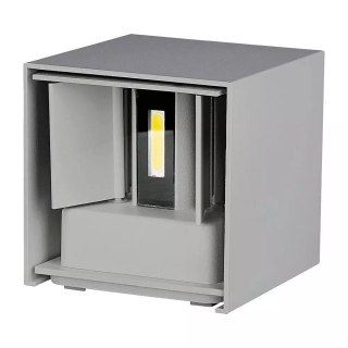 Oprawa Ścienna V-TAC 5W Kinkiet Góra Dół Regulowana Szary Kwadrat IP65 Bridgelux VT-759-G 3000K 700lm