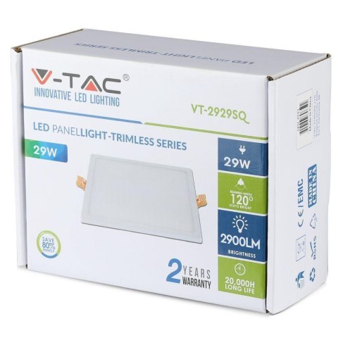 Panel LED V-TAC 29W Kwadrat VT-2929SQ 3000K 2800lm