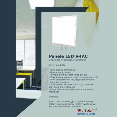 Panel LED V-TAC 45W 620x620 mm UGR VT-6069 3000K 3600lm