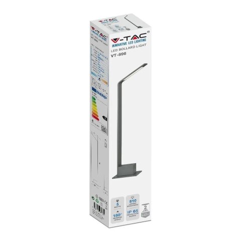 Słupek Ogrodowy V-TAC 5W LED 80cm Czarny IP65 VT-896 4000K 810lm