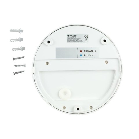 Oprawa Ścienna Elewacyjna 3W LED V-TAC Biała Okrągła 230V IP65 VT-1182-W 4000K 210lm