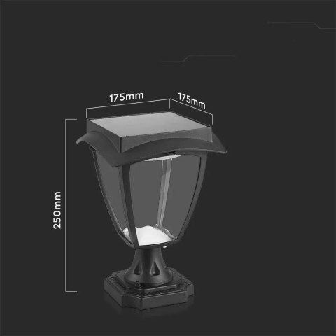 Słupek Ogrodowy Solarny V-TAC 2W LED IP44 25cm VT-983 3000K+6000K 110lm 3 Lata Gwarancji