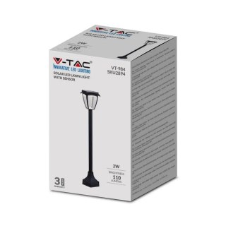 Słupek Ogrodowy Solarny V-TAC 2W LED IP44 93cm VT-984 3000K+6000K 110lm 3 Lata Gwarancji