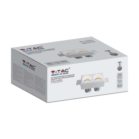 Oprawa Gipsowa V-TAC 2xGU10 Sufitowa Biała 150x80 VT-11011 3 Lata Gwarancji Oprawa Gipsowa V-TAC 2xGU10 Sufitowa Biała 150x80 VT-11011 3 Lata Gwarancji