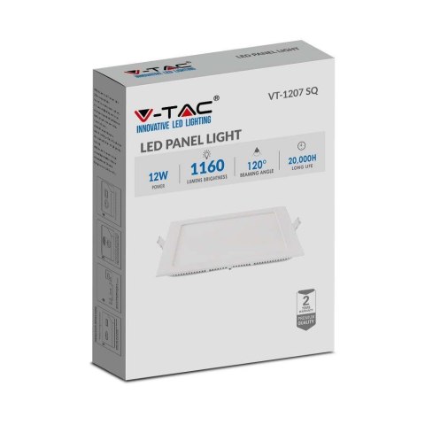 Panel LED V-TAC Premium Downlight 12W Kwadrat 170x170 VT-1207 2700K 1160lm