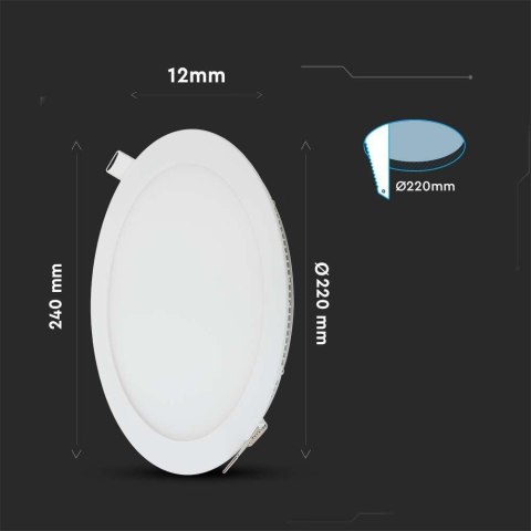 Panel LED V-TAC Premium Downlight 22W Okrągły fi240 VT-2207RD-N 4000K 2265lm