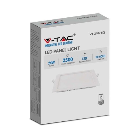 Panel LED V-TAC Premium Downlight 24W Kwadrat 300x300 VT-2407 6400K 2500lm