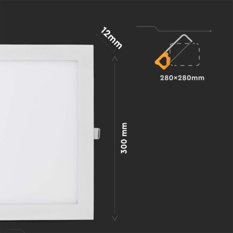 Panel LED V-TAC Premium Downlight 30W Kwadrat 300x300 120Lm/W VT-3107SQ-N 4000K 3820lm