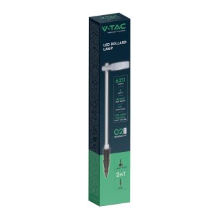 Oprawa Ogrodowa Słupek LED V-TAC 2-funkcje 6W IP65 100cm Biała VT-11107 3000K 520lm