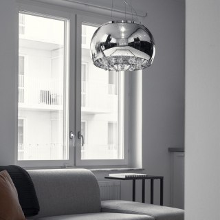 Lampa Szklana Srebrny z Prześwitami krople wody 50cm