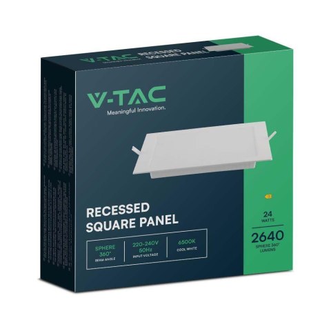 Panel LED V-TAC Wpuszczany Premium Downlight 24W Kwadrat 300x300 VT-61024 6500K 2640lm