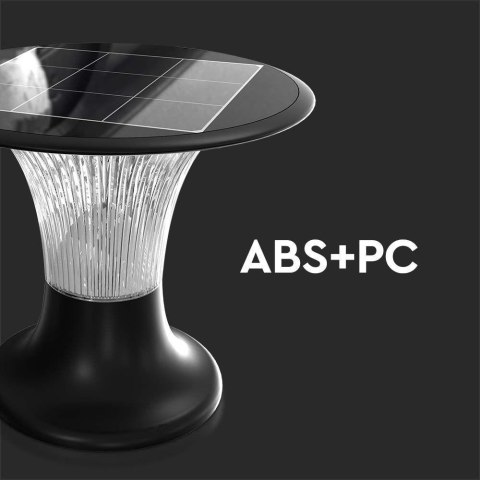 Słupek Ogrodowy Solarny V-TAC 15W LED IP65 Czujnik Ruchu CCT Czarny 26cm VT-426 6000K+4000K 2200lm 3 Lata Gwarancji