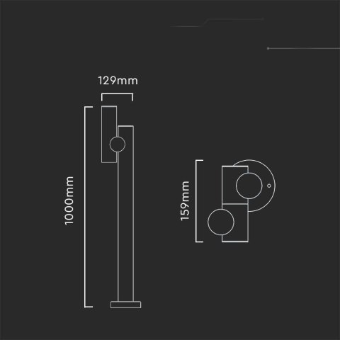 Słupek Ogrodowy V-TAC 4W LED 100CM Biały IP44 VT-1187 3000K 390lm